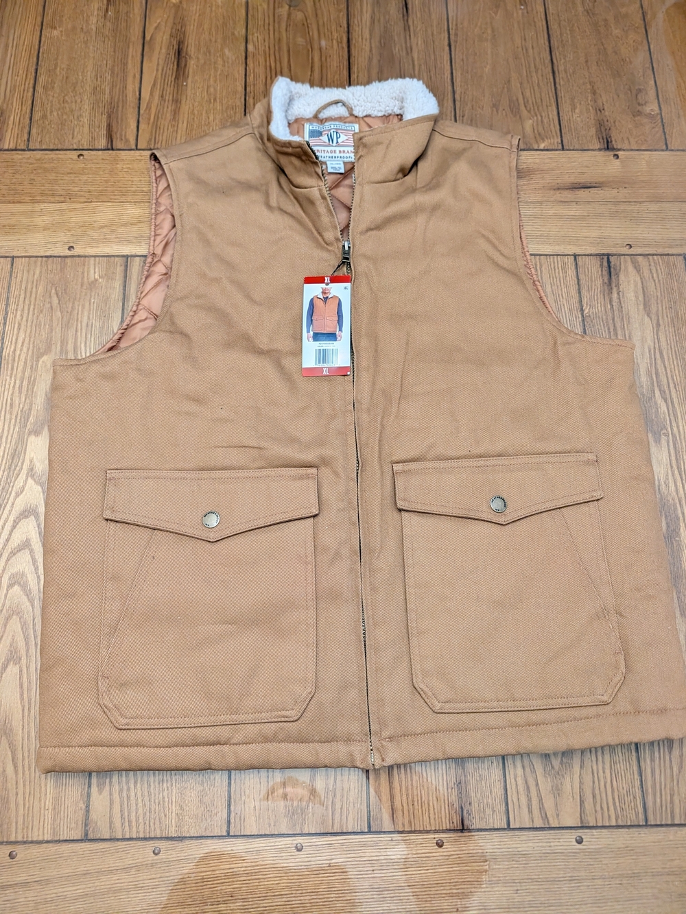 WP WEATHERPROOF Men's Workwear Vest Brown Size XL